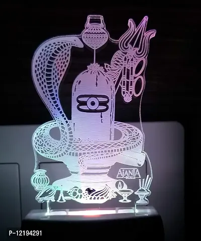 AEON METAL STICKER Code 2044 3D Shiv Ling Night Lamp (Multicolour)-thumb3