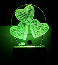 AEON METAL STICKER Plastic I Love You Heart 3D Night Lamp (Small , Multicolour)-thumb2