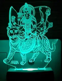 AEON METAL STICKER Durga Ambe Maa Code 2021 Jay Vagheswari Mataji 3D Night Lamp (Multicolour)-thumb2