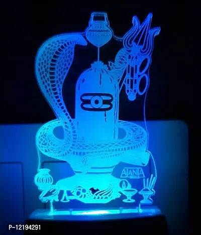 AEON METAL STICKER Code 2044 3D Shiv Ling Night Lamp (Multicolour)