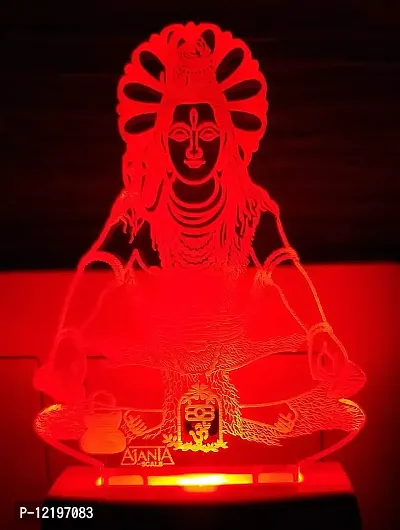 AEON METAL STICKER LED Plastic Lord Shiv Shankar Parvati Night Lamp (Small, Multicolour)-thumb3