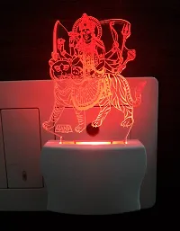 AEON METAL STICKER Durga Ambe Maa Code 2021 Jay Vagheswari Mataji 3D Night Lamp (Multicolour)-thumb4