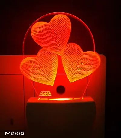 AEON METAL STICKER Plastic I Love You Heart 3D Night Lamp (Small , Multicolour)-thumb4