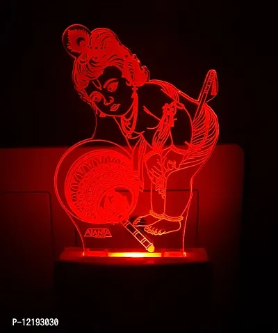 AEON METAL STICKER Plastic 3D Lord Krishna Night Lamp (Multicolour)Pack of 1-thumb4