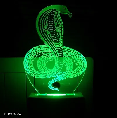 AEON METAL STICKER 3D Snake Nagmani Amarnath Yatra Mahakal Shivling GOGA Nagdevta Night Lamp (Multicolour)