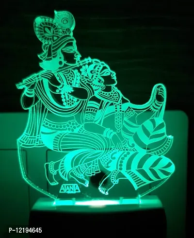 AEON METAL STICKER 3D Radhe Krishna Night Lamp ( Multicolour )-thumb3