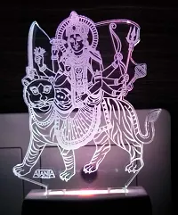 AEON METAL STICKER Durga Ambe Maa Code 2021 Jay Vagheswari Mataji 3D Night Lamp (Multicolour)-thumb3