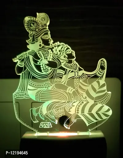 AEON METAL STICKER 3D Radhe Krishna Night Lamp ( Multicolour )-thumb0