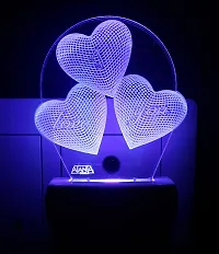 AEON METAL STICKER Plastic I Love You Heart 3D Night Lamp (Small , Multicolour)-thumb1