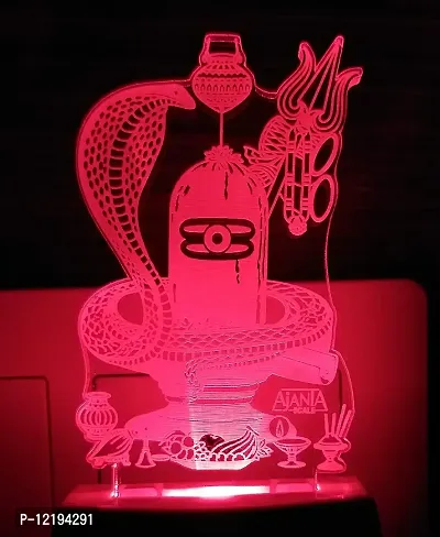 AEON METAL STICKER Code 2044 3D Shiv Ling Night Lamp (Multicolour)-thumb5