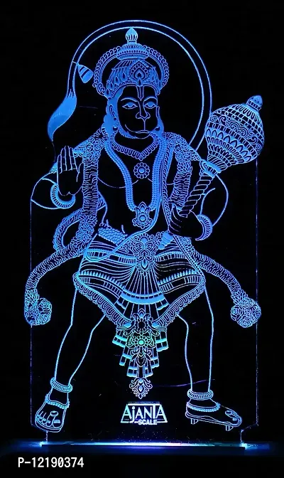 SUPER AJANTA 2009 Hanumanji 3D Night Lamp Decorative Night lamp,Functional Night Lamp ,Seven Color Night Lamp,Lamp,LED Lamp,Multi Color Lamp,Night Lamp