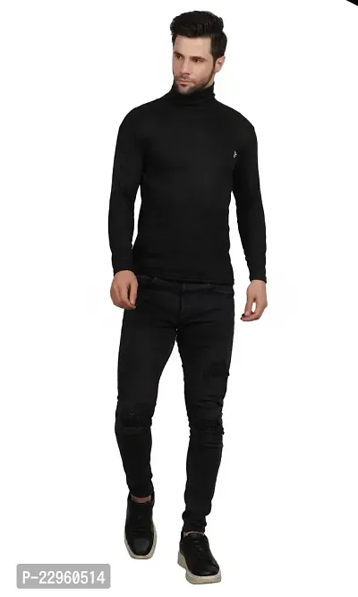 Trendy Turtle Neck Slim Fit Acrylic Sweater for Men-thumb5