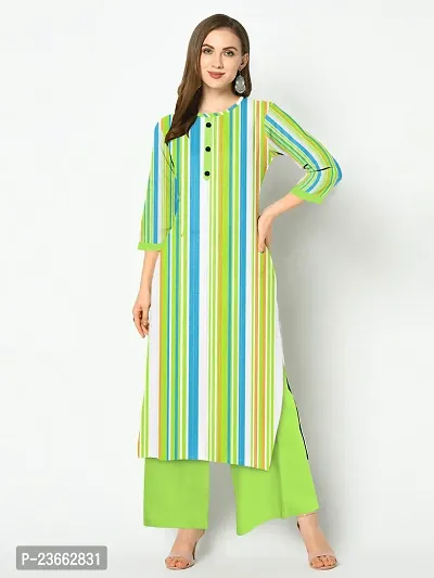 Elegant Striped Khadi Cotton Kurta with Palazzo Set For Women