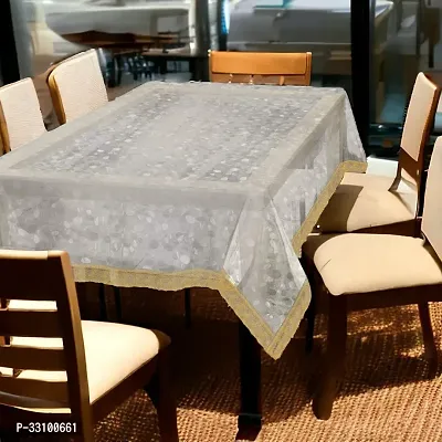 Stylish Silver Polyester 3D Printed Table Cloth-thumb2