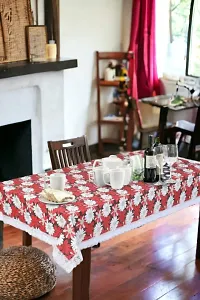 Stylish Red Polyester 3D Printed Table Cloth-thumb2