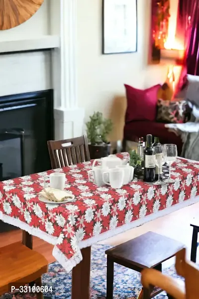 Stylish Red Polyester 3D Printed Table Cloth-thumb4