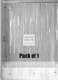 Mopak Decor AC Clear Curtain, Shower Curtains, Transparent curtains  PVC Plastic Thickness 0.15mm, 60 x 54 Inches (5 Feet Lengh x 4.5 Feet Width), Pack of 1 with 8 Hooks-thumb2