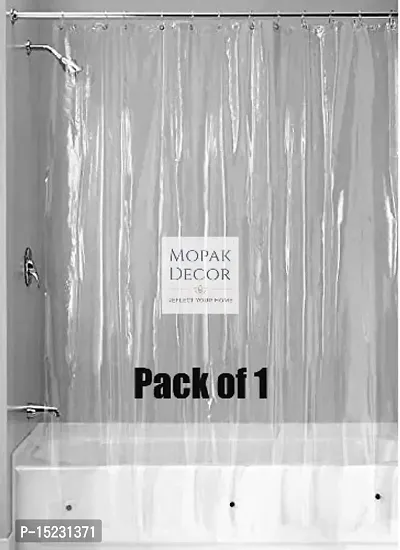 Mopak Decor AC Clear Curtain, Shower Curtains, Transparent curtains  PVC Plastic Thickness 0.15mm, 60 x 54 Inches (5 Feet Lengh x 4.5 Feet Width), Pack of 1 with 8 Hooks-thumb3