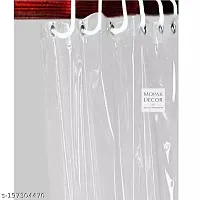 Mopak Decor AC Clear Curtain, Shower Curtains, Transparent curtains  PVC Plastic Thickness 0.15mm, 60 x 54 Inches (5 Feet Lengh x 4.5 Feet Width), Pack of 1 with 8 Hooks-thumb3