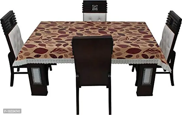 Mopak Decor  Table Cover 3D Medium Size 2 to 4 Seater 40*60 Maroon Leaf Dot Table Cover Printed Table Cover with Lace