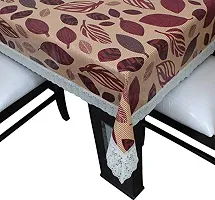 Mopak Decor  Table Cover 3D Medium Size 2 to 4 Seater 40*60 Maroon Leaf  Table Cover Printed Table Cover with Lace-thumb1