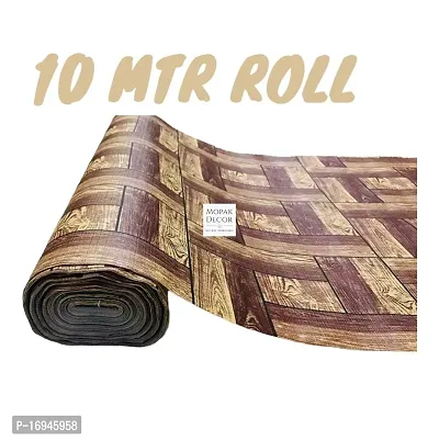 MD 10 Meter Rectangular Long Shelf Liner, Dark Brown Wooden , Sheet Roll / Mat for Drawer, shelf roll kitchen mat, Kitchen Roll, Slab Roll, Drawer roll  Antislip Mat, Size - 45 x 1000 cm