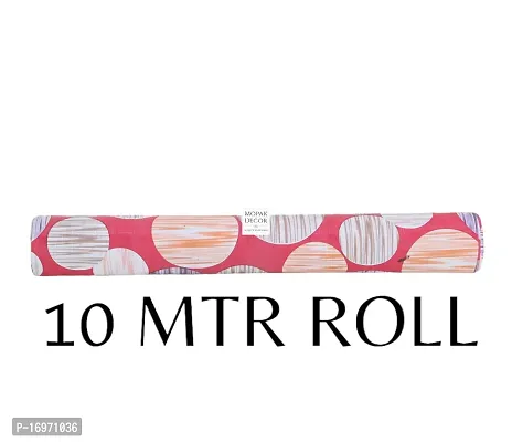 MD 10 Meter Rectangular Long Shelf Liner, Red Multicircle , Sheet Roll / Mat for Drawer, shelf roll kitchen mat, Kitchen Roll, Slab Roll, Drawer roll  Antislip Mat, Size - 45 x 1000 cm