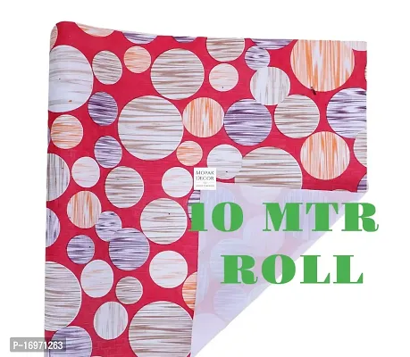 MD 10 Meter Rectangular Long Shelf Liner, Red Multicircle , Sheet Roll / Mat for Drawer, shelf roll kitchen mat, Kitchen Roll, Slab Roll, Drawer roll  Antislip Mat, Size - 45 x 1000 cm