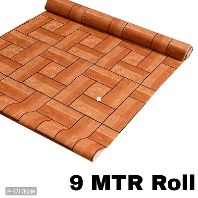 MD 9 Meter Rectangular Long Shelf Liner,Brwn Wooden, Sheet Roll / Mat for Drawer, shelf roll kitchen mat, Kitchen Roll, Slab Roll, Drawer roll  Antislip Mat, Size - 45 x 900 cm-thumb0