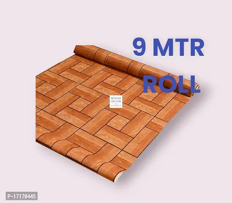 MD 9 Meter Rectangular Long Shelf Liner,Brwn Wooden, Sheet Roll / Mat for Drawer, shelf roll kitchen mat, Kitchen Roll, Slab Roll, Drawer roll  Antislip Mat, Size - 45 x 900 cm-thumb0