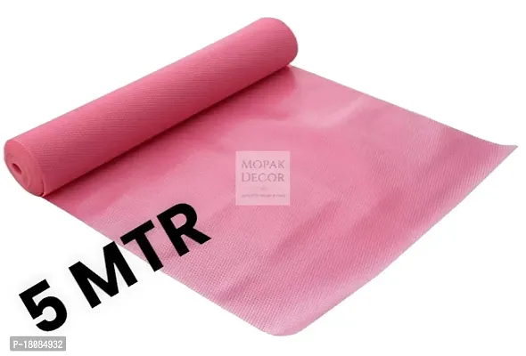 Mopak Decor (Pink) Size - 60cm x 500cm Multipurpose Super Strong EVA Anti-Slip Bathroom Kitchen Cabinet Drawer Shelf Mat Liner Sheets Roll, Fridge Mat, Table Mat