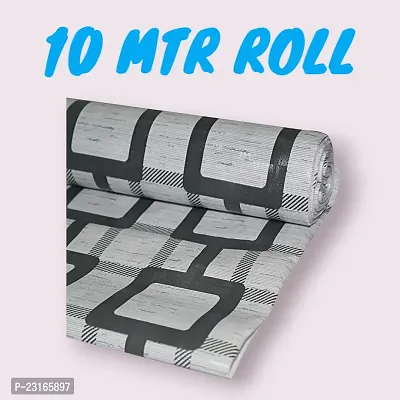 MD 10Meter Rectangular Long Shelf Liner, Sheet Roll / Mat for Drawer, shelf roll kitchen mat, Kitchen Roll, Slab Roll, Drawer roll  Antislip Mat, Size - 45 x 1000 cm (Grey Box)-thumb0