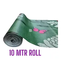 MD 10Meter Rectangular Long Shelf Liner, Sheet Roll / Mat for Drawer, shelf roll kitchen mat, Kitchen Roll, Slab Roll, Drawer roll  Antislip Mat, Size - 45 x 1000 cm (Green Butterfly)-thumb3