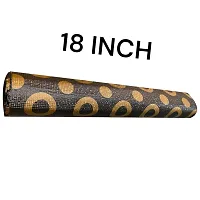 MD 10Meter Rectangular Long Shelf Liner, Sheet Roll / Mat for Drawer, shelf roll kitchen mat, Kitchen Roll, Slab Roll, Drawer roll  Antislip Mat, Size - 45 x 1000 cm (Black Golden Circle)-thumb1