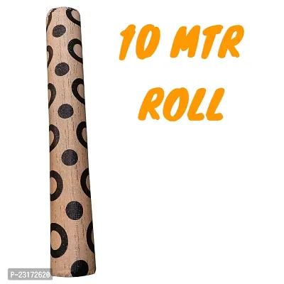 MD 10Meter Rectangular Long Shelf Liner, Sheet Roll / Mat for Drawer, shelf roll kitchen mat, Kitchen Roll, Slab Roll, Drawer roll  Antislip Mat, Size - 45 x 1000 cm (Brown Black Circle)