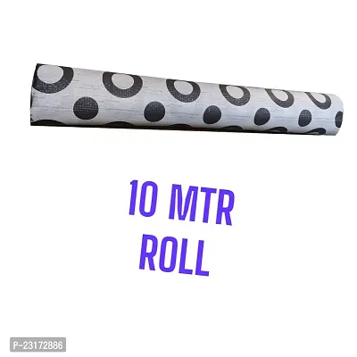 MD 10Meter Rectangular Long Shelf Liner, Sheet Roll / Mat for Drawer, shelf roll kitchen mat, Kitchen Roll, Slab Roll, Drawer roll  Antislip Mat, Size - 45 x 1000 cm (Grey Black Circle)