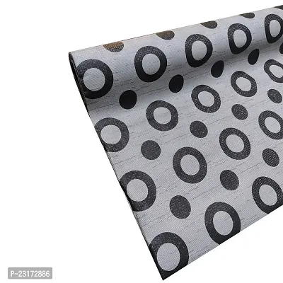 MD 10Meter Rectangular Long Shelf Liner, Sheet Roll / Mat for Drawer, shelf roll kitchen mat, Kitchen Roll, Slab Roll, Drawer roll  Antislip Mat, Size - 45 x 1000 cm (Grey Black Circle)-thumb3