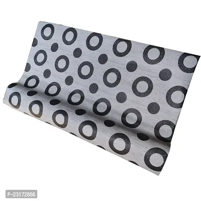 MD 10Meter Rectangular Long Shelf Liner, Sheet Roll / Mat for Drawer, shelf roll kitchen mat, Kitchen Roll, Slab Roll, Drawer roll  Antislip Mat, Size - 45 x 1000 cm (Grey Black Circle)-thumb4