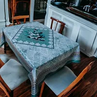 Classy Polyester Printed Green Lotus Table Cloth 38 Inch X 58 Inch-thumb3