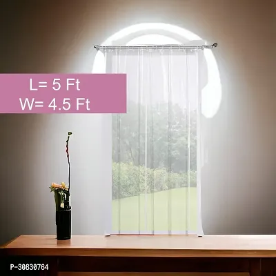 AC Clear Curtain, Shower Curtains, Transparent curtains PVC Plastic Thickness 0.15mm,  x 54 Inches (5Feet Lengh x 4.5 Feet Width), Pack of 1 with 8 Hooks-thumb0