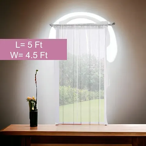 AC Clear Curtain, Shower Curtains, Transparent curtains PVC Plastic Thickness 0.15mm,  x 54 Inches (5Feet Lengh x 4.5 Feet Width), Pack of 1 with 8 Hooks