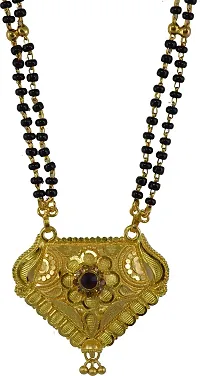 RADHEKRISHNA golden color alloy material beautiful mangalsutra with free golden earrings-thumb1