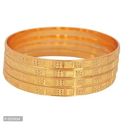 Trendy Copper Bangle for Women 4 pcs