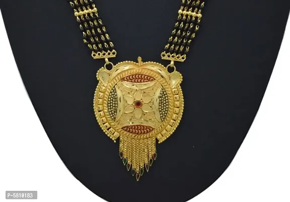 RADHEKRISHNA imitation 5 line chain with golden meenakri pendal mangalsutra of best quality-thumb2