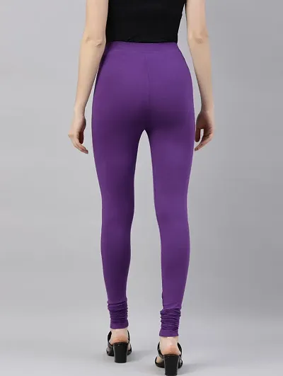 Stylish Poly Viscose Spandex Solid Leggings For Women