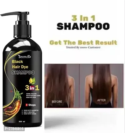 Somwrita Organic Shampoo Herbal 3 in 1 Hair Dye Instant Black Hair Shampoo Men Women_09  (300 ml)-thumb0