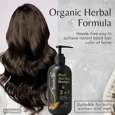 Somwrita Organic Shampoo Herbal 3 in 1 Hair Dye Instant Black Hair Shampoo Men Women_09  (300 ml)-thumb0