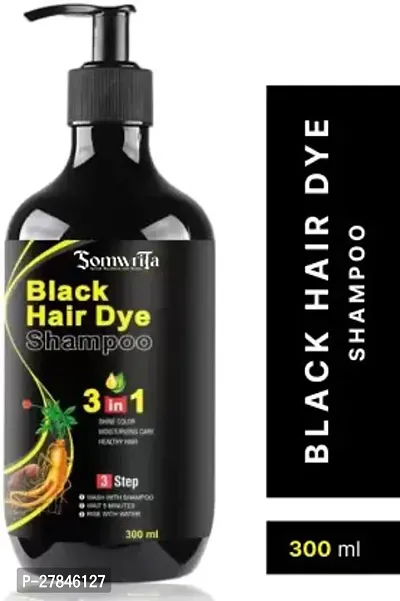 Somwrita Organic Shampoo Herbal 3 in 1 Hair Dye Instant Black Hair Shampoo Men Women_09  (300 ml)-thumb0