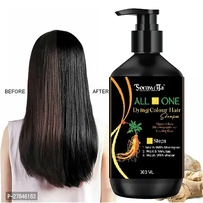 Classic Organic Shampoo Herbal 3 in 1 Hair Dye Instant Black Hair Shampoo Men Women 300 ml-thumb0