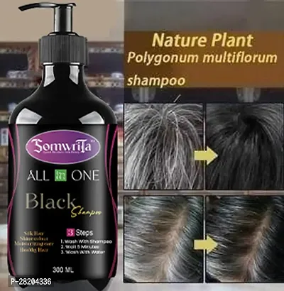 SOMWRITA 3 in 1 Hair Shampoo for Women  Men 100% Coverage Shampoo 300ml